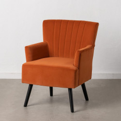 Armchair 63 x 50 x 83 cm Synthetic Fabric Wood Orange