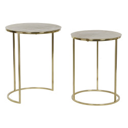 Set of 2 tables DKD Home Decor Golden Metal Aluminium 46 x 46 x 58 cm