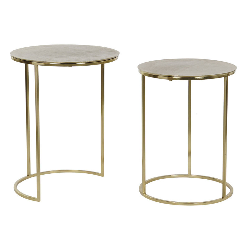 Set of 2 tables DKD Home Decor Golden Metal Aluminium 46 x 46 x 58 cm