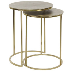 Set of 2 tables DKD Home Decor Golden Metal Aluminium 46 x 46 x 58 cm