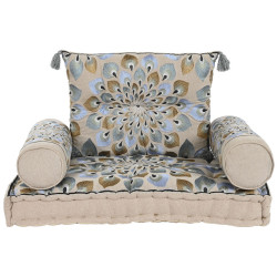 Garden sofa DKD Home Decor Blue Beige 90 x 55 x 18 cm