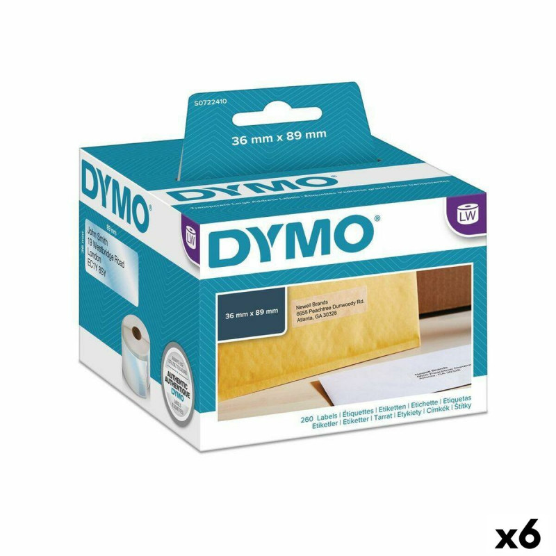 Printer Labels Dymo 89 x 36 mm LabelWriter™ Transparent (6 Units)