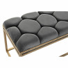 Bench DKD Home Decor   Golden Dark grey Polyester Metal 100 x 40 x 50 cm