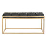 Bench DKD Home Decor   Golden Dark grey Polyester Metal 100 x 40 x 50 cm