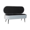 Bench DKD Home Decor   Black Metal Polyester Sky blue (120 x 40 x 45 cm)