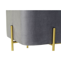 Bench DKD Home Decor Grey Multicolour Golden Metal 91 x 46,5 x 42 cm