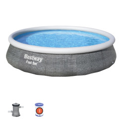 Inflatable pool Bestway Grey 7340 L 396 x 84 cm