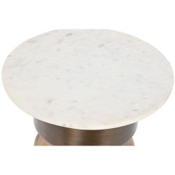 Small Side Table Home ESPRIT White Golden Marble Iron 46 x 46 x 54 cm