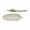 Tray White MDF Wood Leaf of a plant 59,5 x 3 x 21,6 cm Decoration (6 Units)