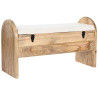 Bench Home ESPRIT White Natural Light brown Mango wood 100 x 36 x 57 cm