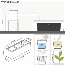 Self-watering flowerpot Lechuza Black 100 x 32,5 x 34,5 cm Rectangular