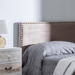 Headboard 180 x 6 x 60 cm Synthetic Fabric Taupe