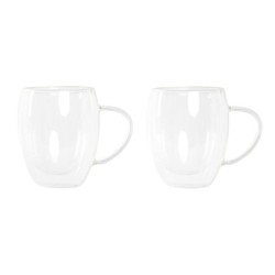 Piece Coffee Cup Set DKD Home Decor Transparent Crystal Borosilicate Glass 350 ml