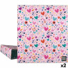 Ring binder Grafoplas Hearts Pink A4 (2 Units)