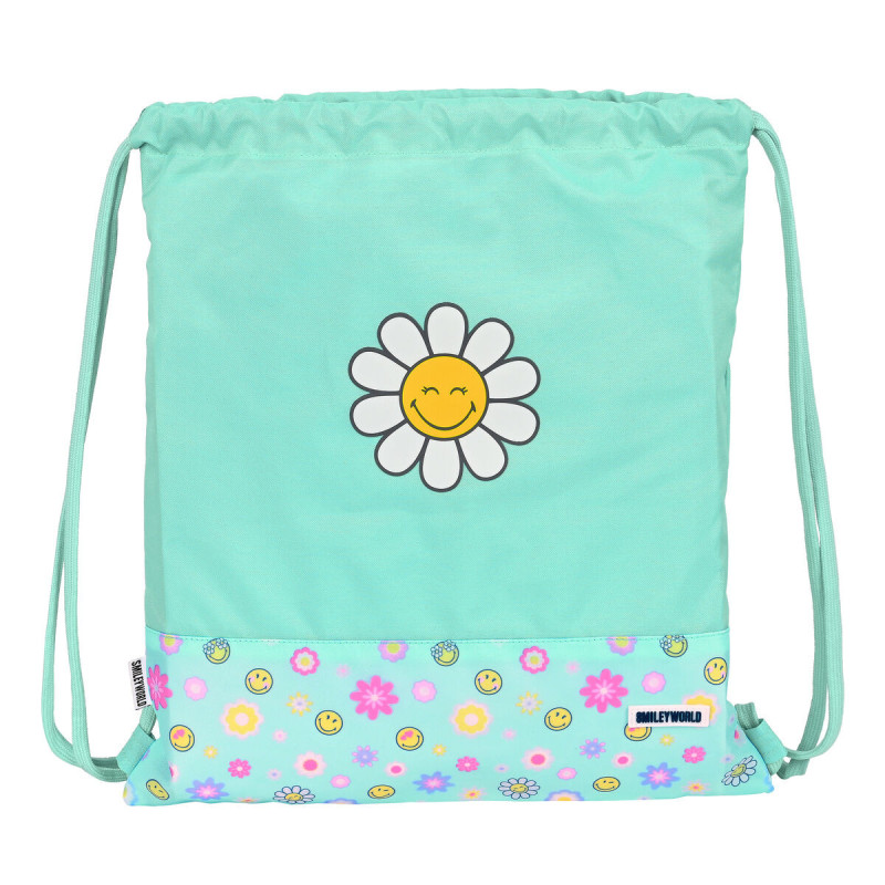 Backpack with Strings Smiley Summer fun Turquoise (35 x 40 x 1 cm)