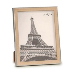 Photo frame 23 x 27 x 2 cm Silver Brown Plastic Glass (6 Units)