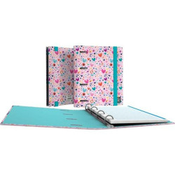 Ring binder Grafoplas Carpebook Hearts Pink A5 (2 Units)