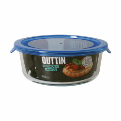 Round Lunch Box with Lid Quttin   Blue 900 ml (6 Units)