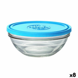 Round Lunch Box with Lid Duralex FreshBox Blue 970 ml ø 17 x 7 cm (8 Units)