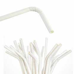 Straws Algon Cardboard White 25 Pieces 24 Units