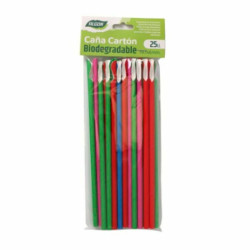 Straws Algon Cardboard Multicolour Spoon 25 Pieces 24 Units