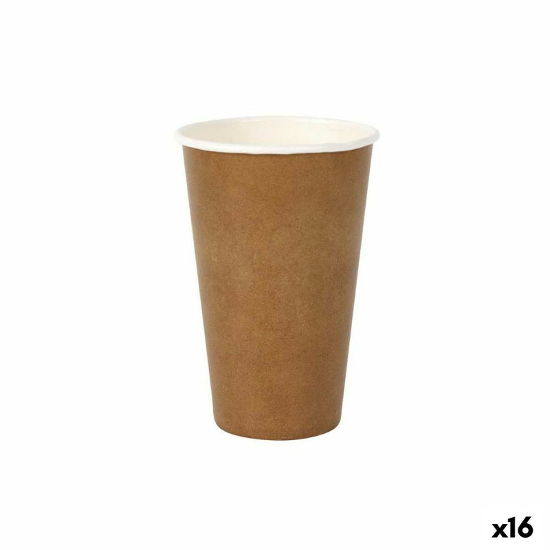 Set of glasses Algon Disposable kraft paper 6 Pieces 450 ml (16 Units)