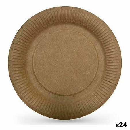 Plate set Algon Disposable kraft paper 12 Pieces 18 cm (24 Units)