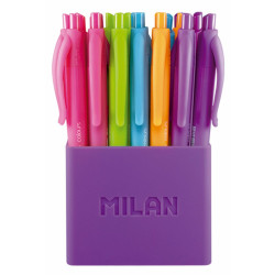 Set of Biros Milan P1 Touch Multicolour 1 mm (24 Pieces)