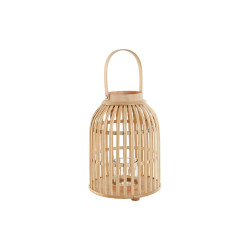 Candleholder Home ESPRIT Natural Light brown Bamboo Crystal 22,5 x 22,5 x 30 cm (2 Pieces)