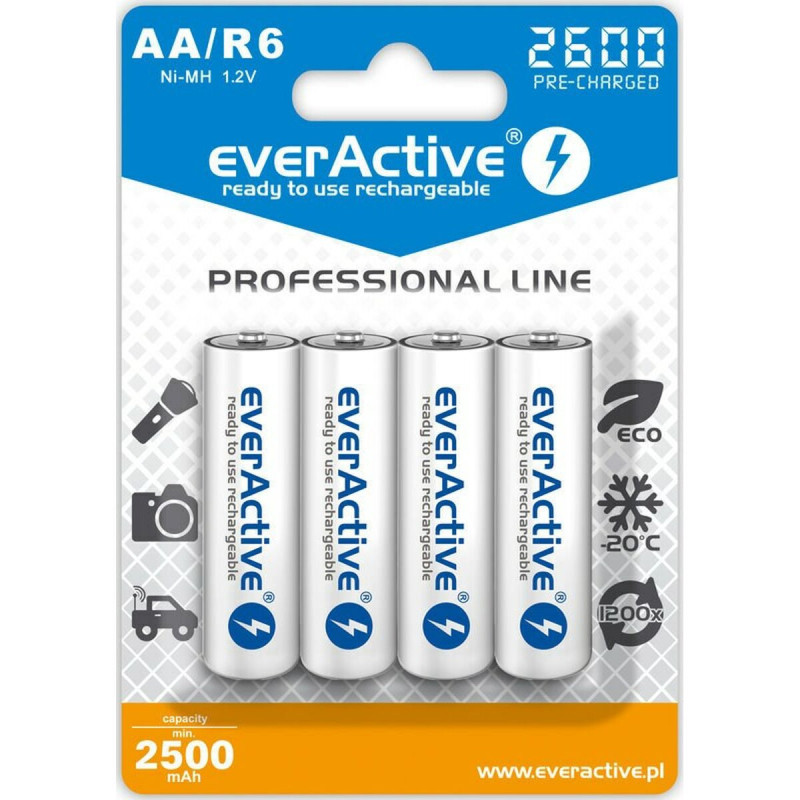 Rechargeable Batteries EverActive EVHRL6-2600 2500 mAh 1,2 V