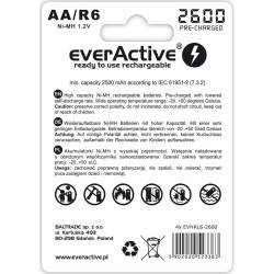 Rechargeable Batteries EverActive EVHRL6-2600 2500 mAh 1,2 V