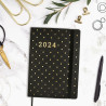 Diary Finocam Flexy Joy Dotts 2024 Black Golden A5 14,8 x 21 cm