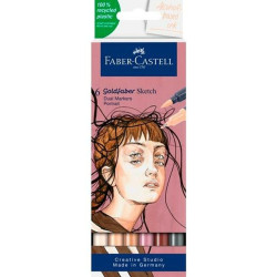 Set of Felt Tip Pens Faber-Castell Goldfaber Sketch - Portrait Double 6 Pieces