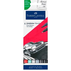 Set of Felt Tip Pens Faber-Castell Goldfaber Sketch - Car Design Double 6 Pieces