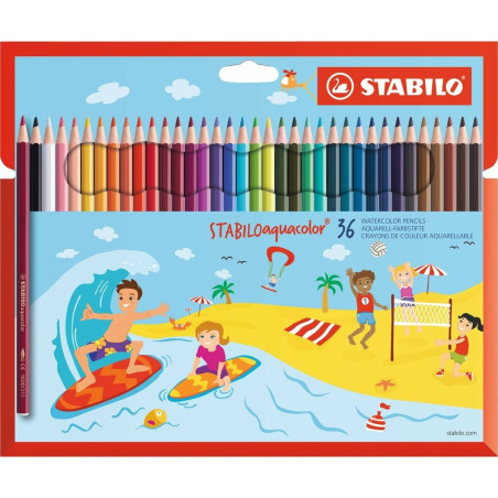 Watercolour Pencils Stabilo Aquacolor Multicolour 36 Pieces