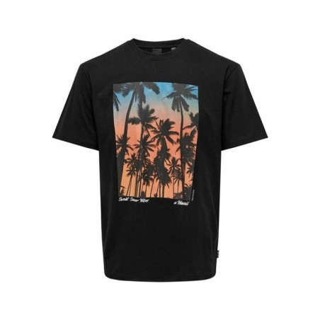 Men’s Short Sleeve T-Shirt Only & Sons Onskolton Reg Beach Black