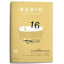 Maths exercise book Rubio Nº 16 A5 Spanish 20 Sheets (10 Units)