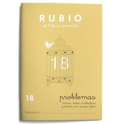 Maths exercise book Rubio Nº 18 A5 Spanish 20 Sheets (10 Units)