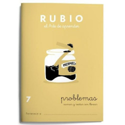 Maths exercise book Rubio Nº 7 A5 Spanish 20 Sheets (10 Units)