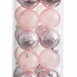 Christmas Baubles Pink 8 x 8 x 8 cm (20 Units)