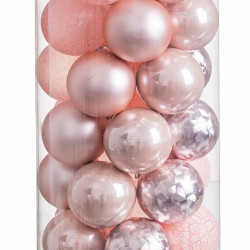 Christmas Baubles Pink Plastic 6 x 6 x 6 cm (40 Units)