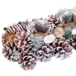 Christmas Candle Holder Multicolour Plastic Foam Pineapples 36 x 14 x 8 cm