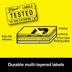 Laminated Tape for Labelling Machines Brother TZE-641 Yellow Black Black/Yellow 18mm