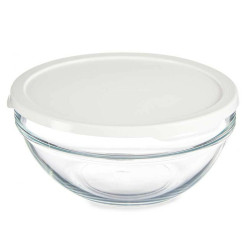 Round Lunch Box with Lid Chefs White 1,7 L 21 x 9 x 21 cm (4 Units)