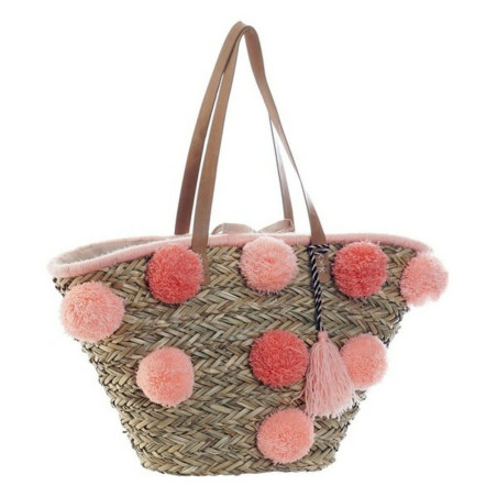 Bag DKD Home Decor Pink Coral Pompoms