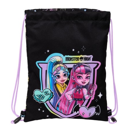 Backpack with Strings Monster High Black 26 x 34 x 1 cm