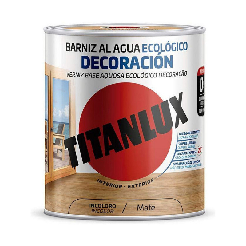 Water based varnish Titanlux m22100014 Ecological 250 ml Colourless Matt