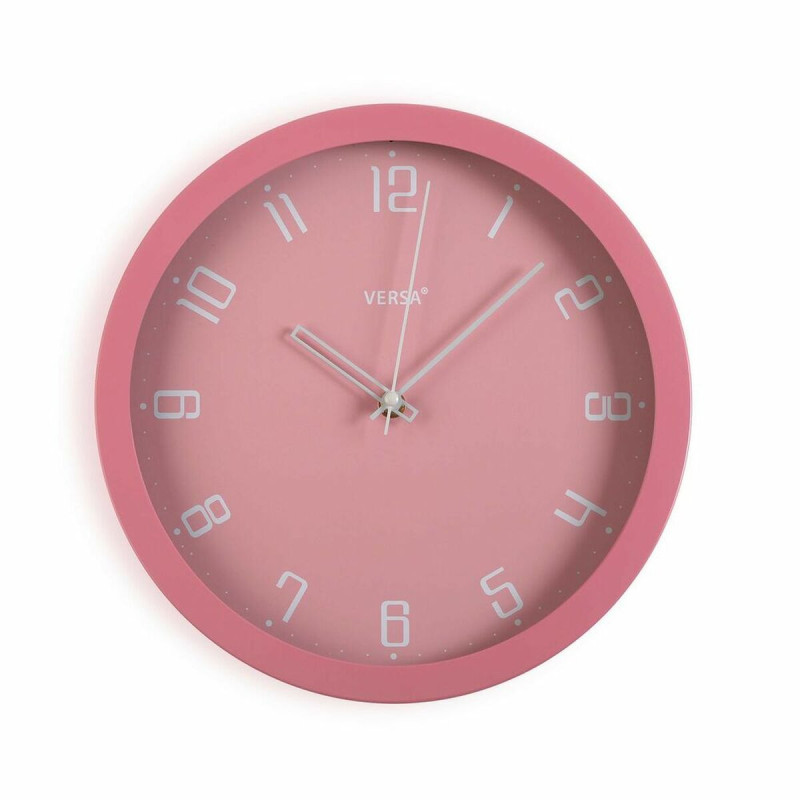 Wall Clock Versa Pink polypropylene (4,3 x 30 x 30 cm)