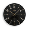 Wall Clock Versa Black Golden Plastic Quartz 4,3 x 30 x 30 cm