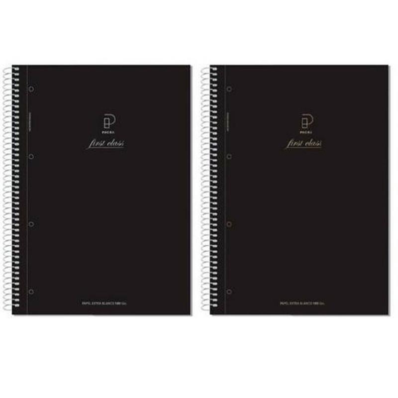 Notebook Pacsa First Class 4 Units Black A5 120 Sheets